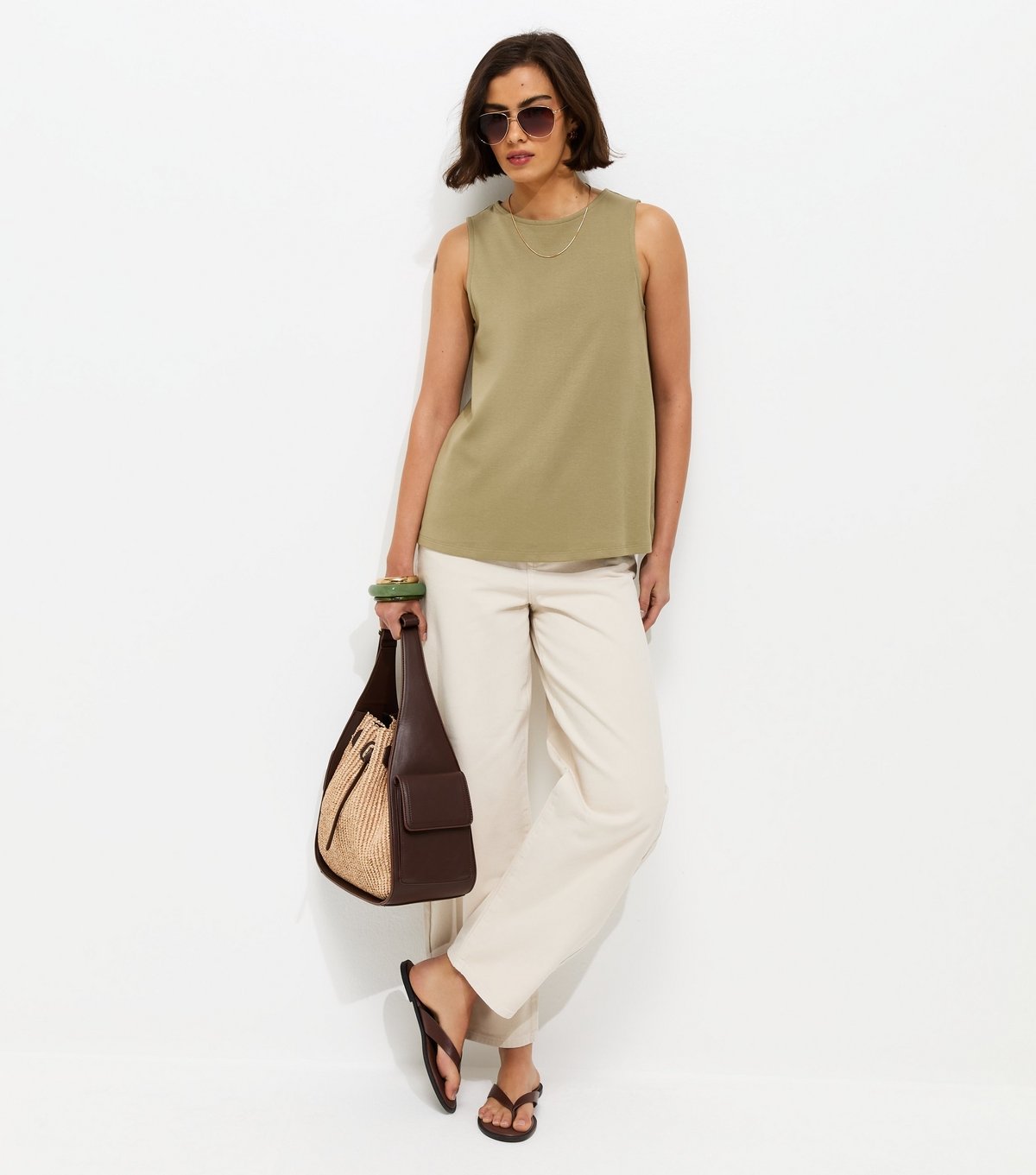 New Look Women's Premium Light Green Jersey Tank Top New Look - 3