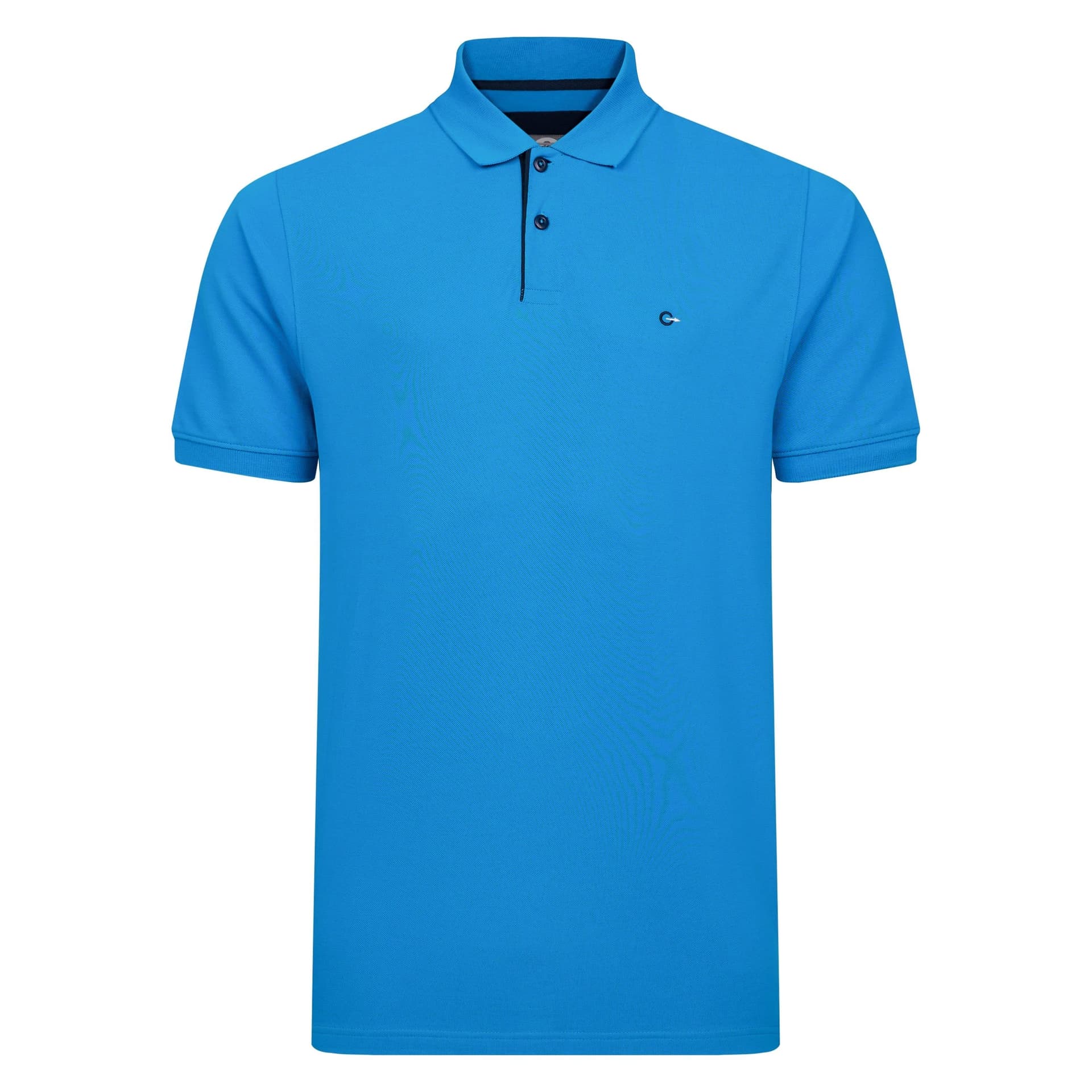 Peter Gribby Peter Gribby Men's Mens Short Sleeve Solid Colour Pique Polo in Bright Blue
