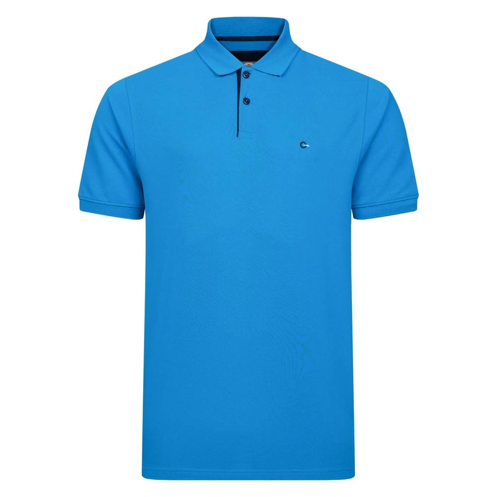 Peter Gribby Peter Gribby Men's Mens Short Sleeve Solid Colour Pique Polo in Bright Blue - 2