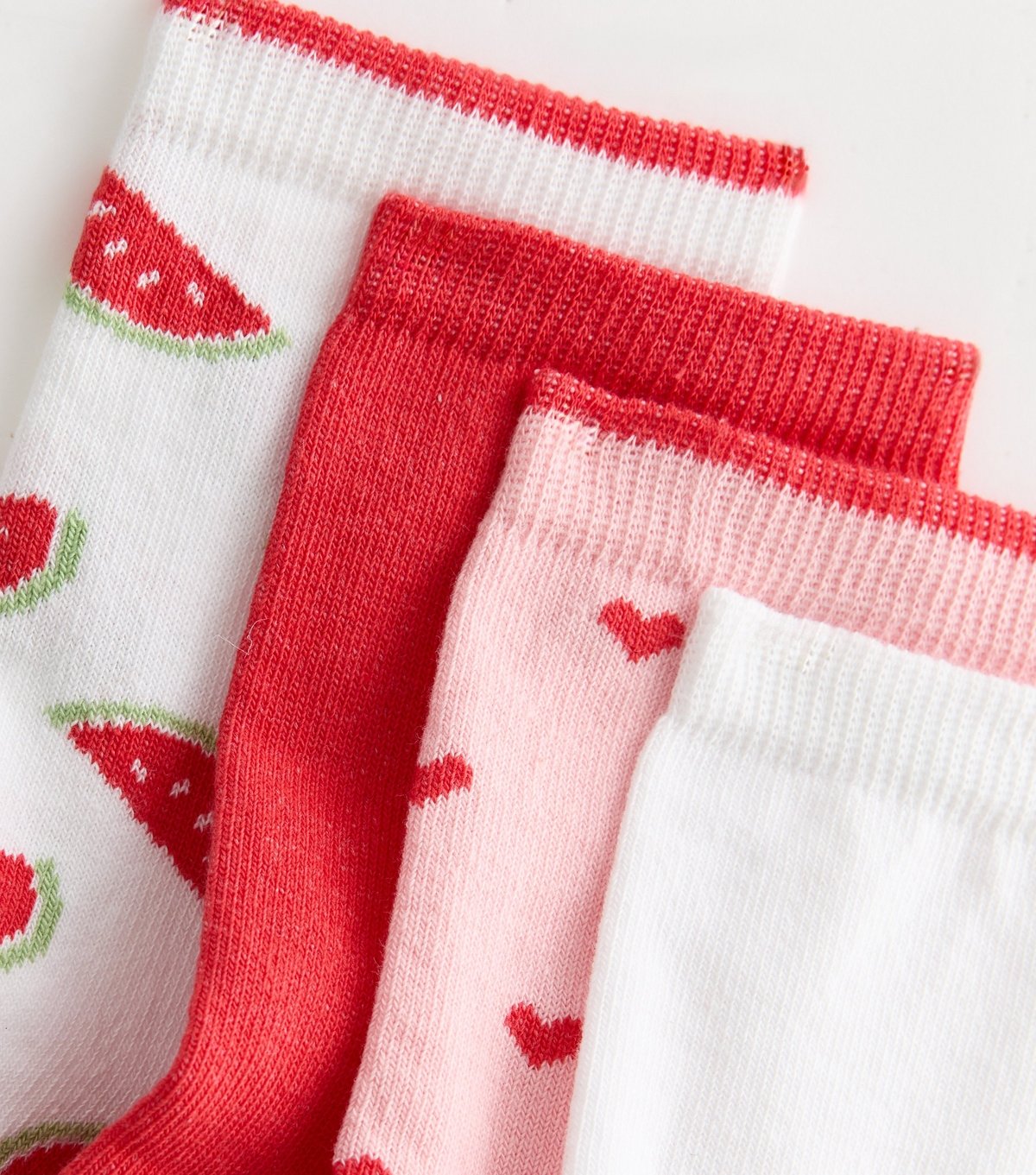 New Look Pack of 4 Red and White Mixed Design Socks New Look - 2