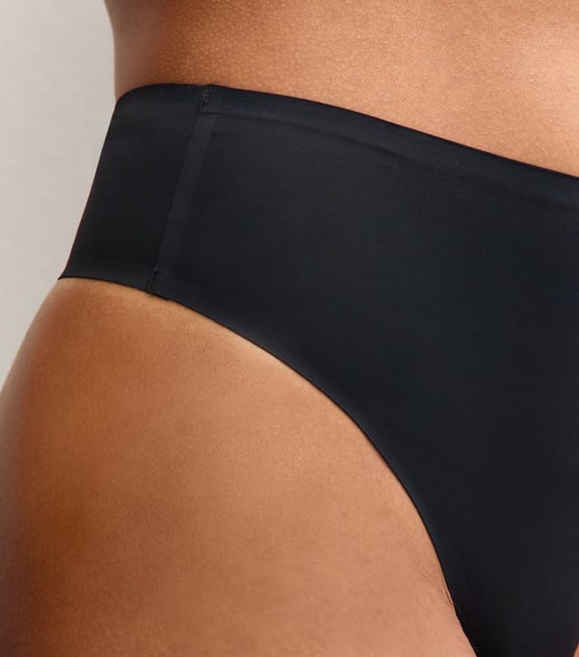 New Look Women's Black Bonded High Waist Micro Thong New Look - 2