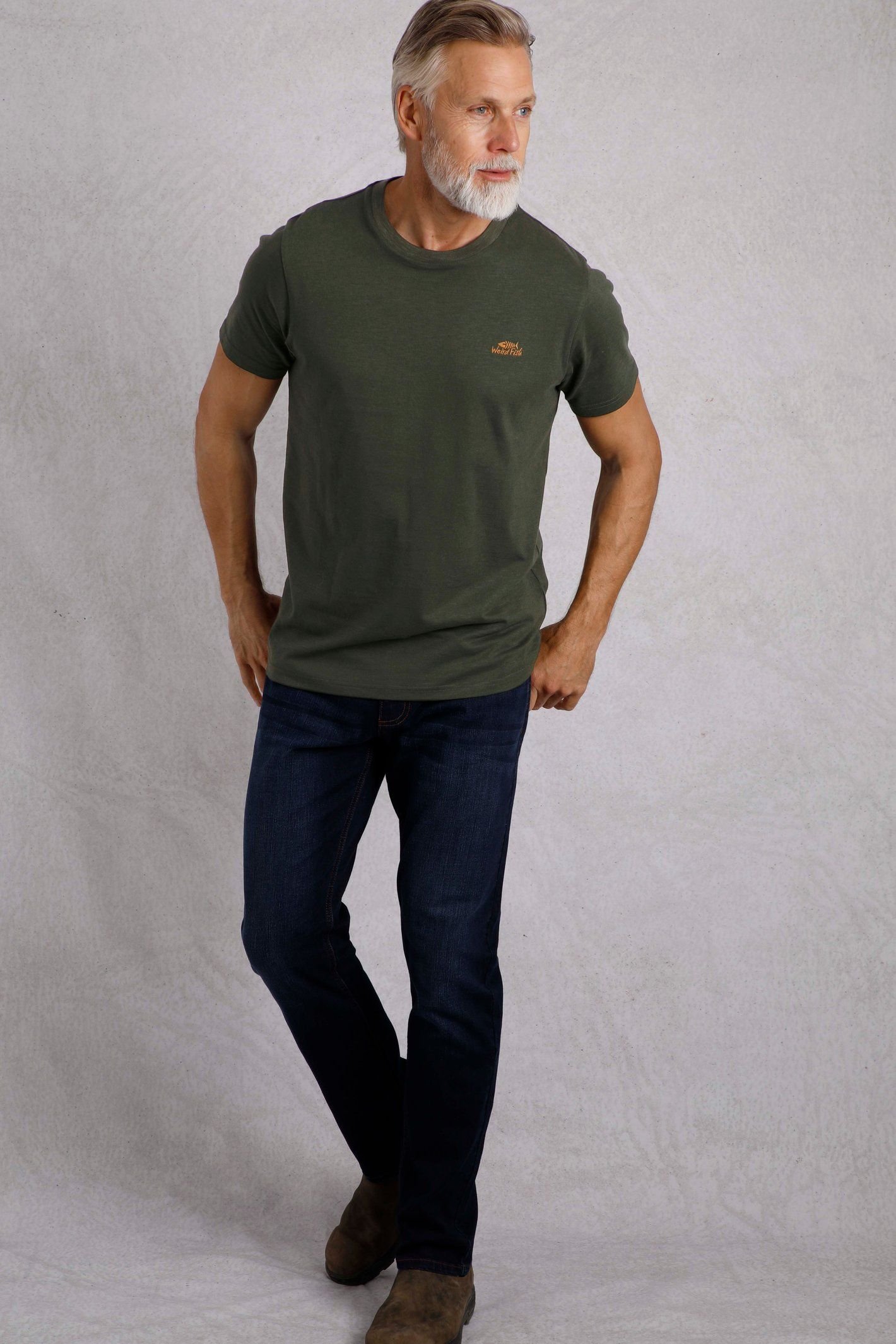 Weird Fish Weird Fish Men's Fished Branded T-Shirt in Bottle Green - 4