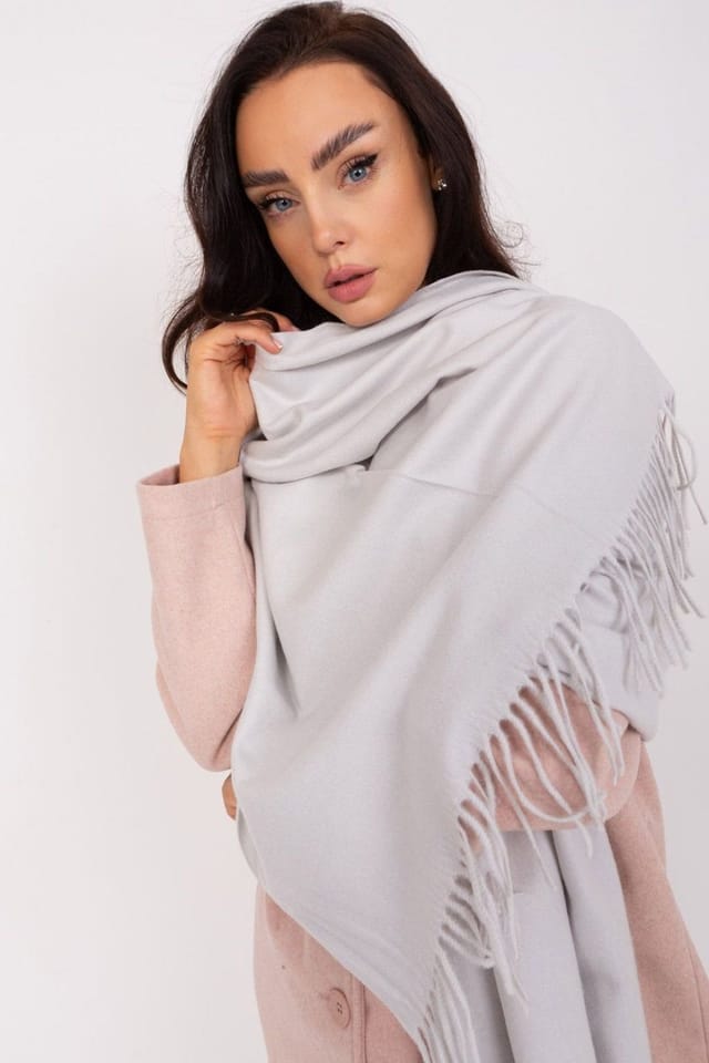 Love Lace Love Lace Women's Warm Soft Long Winter Scarf with Decorative Tassels for Cold Days in Grey - 2