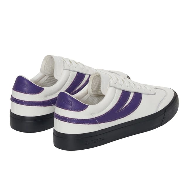 Superga Superga Men's 4834 Club S Swallow Contrast Detail Leather Trainers in Off-White - 3