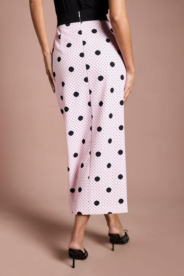 Coast Coast Women's Lisa Tan Printed Contrast Waistband Pencil Skirt in Pink - 3