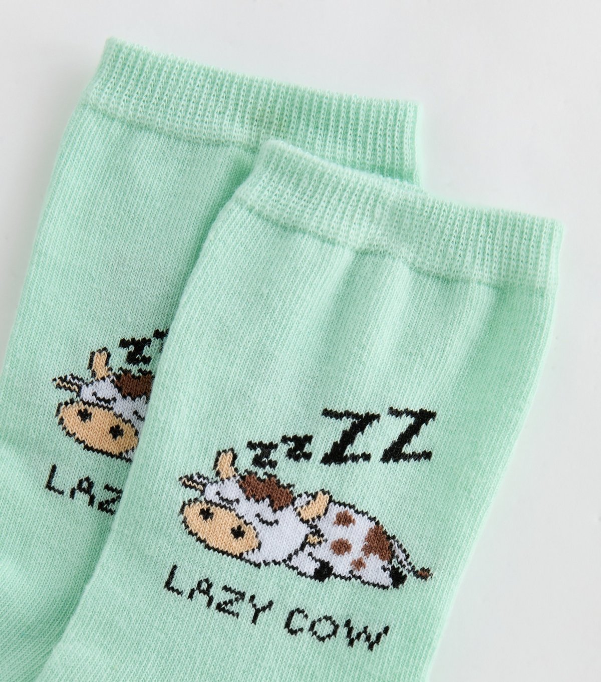 New Look Mint Green Lazy Cow Ankle Socks New Look - 2