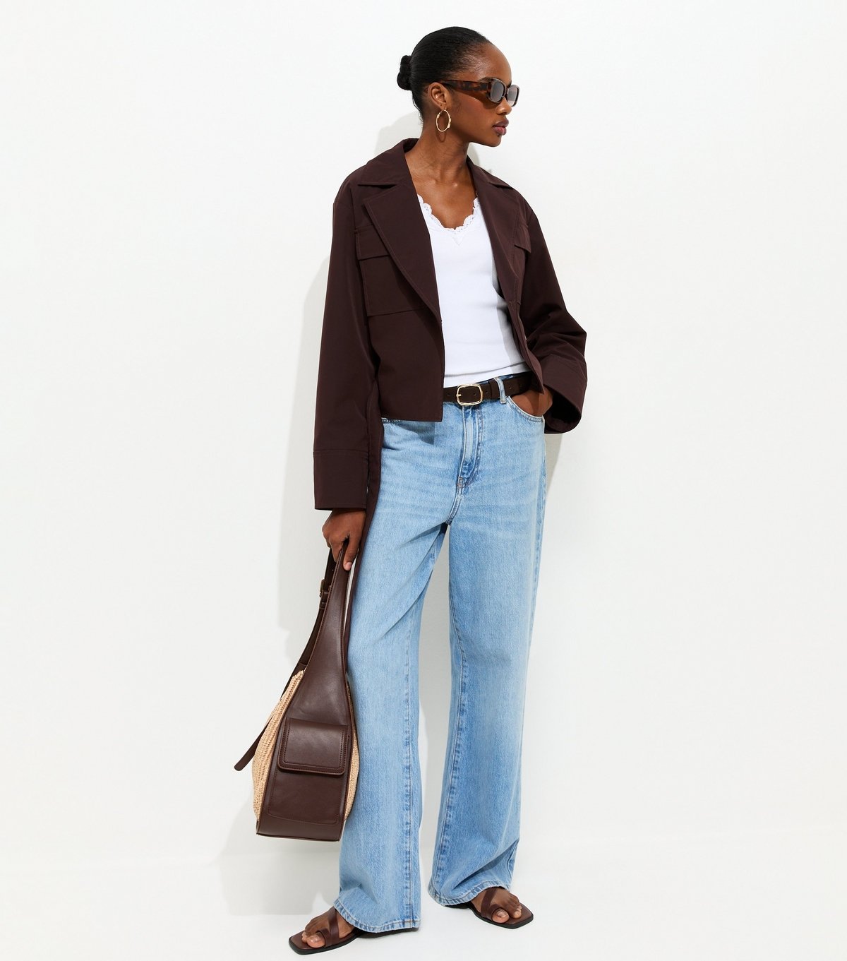 New Look Women's White V Neck Lace Trim Vest New Look - 3