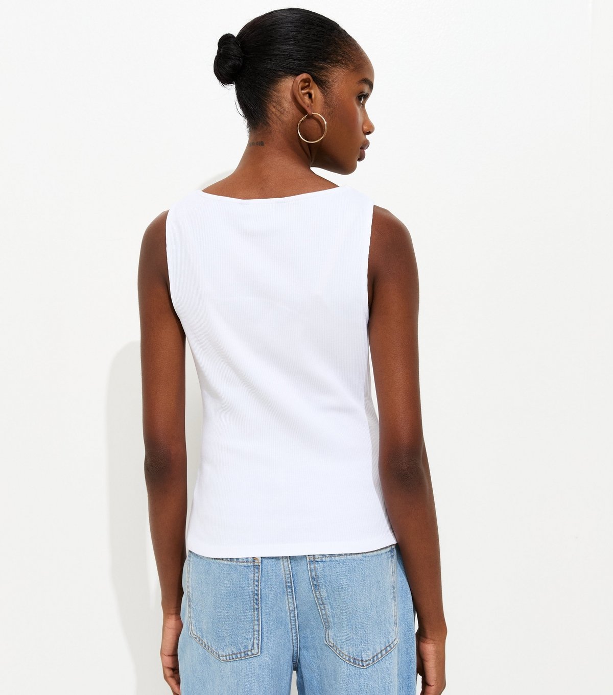 New Look Women's White V Neck Lace Trim Vest New Look - 4