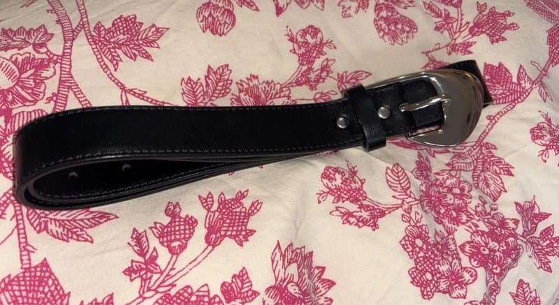 ASOS Faux leather belt with silver buckle design