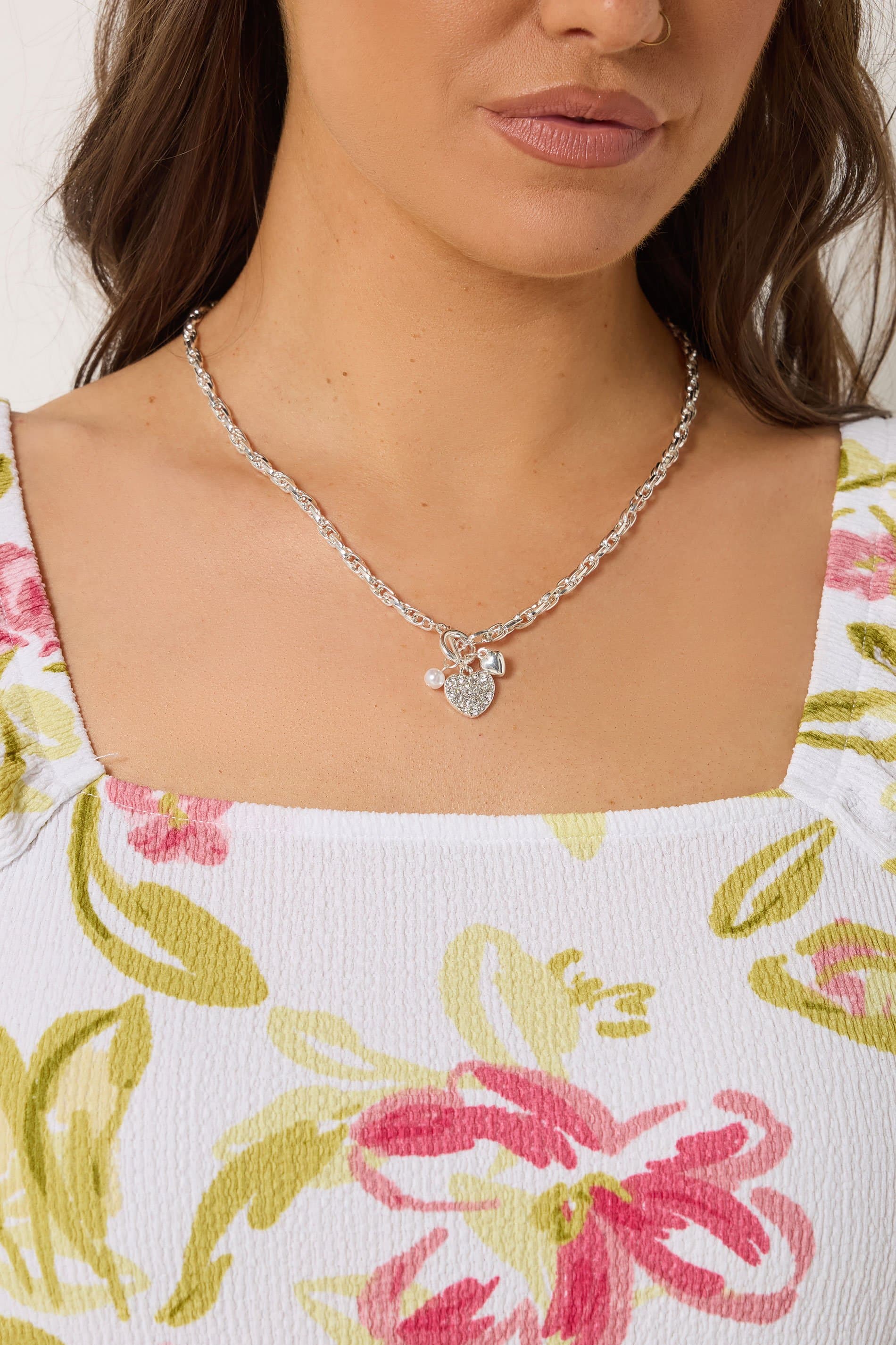 Yours Silver Tone Chain Heart Pendant Necklace