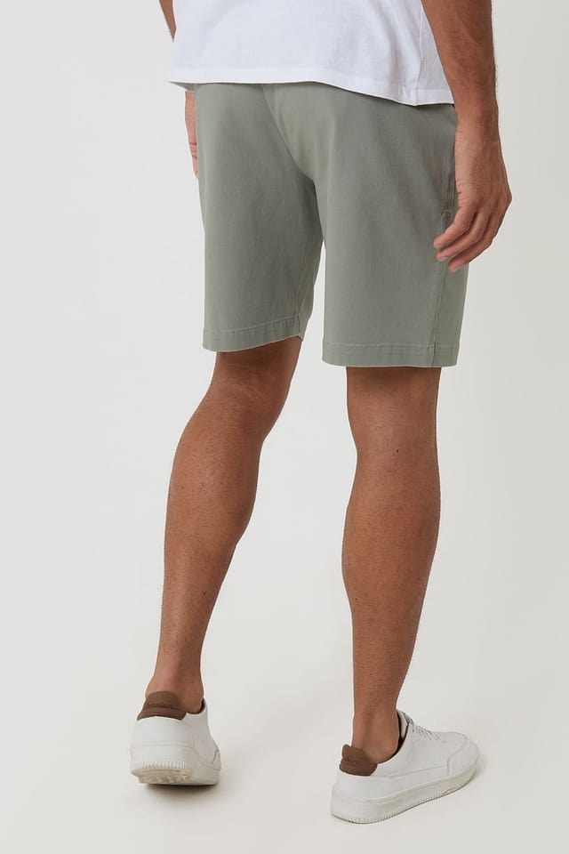 Threadbare Threadbare Men's Cotton 3 Pocket Stretch Chino Shorts in Pale Green - 2