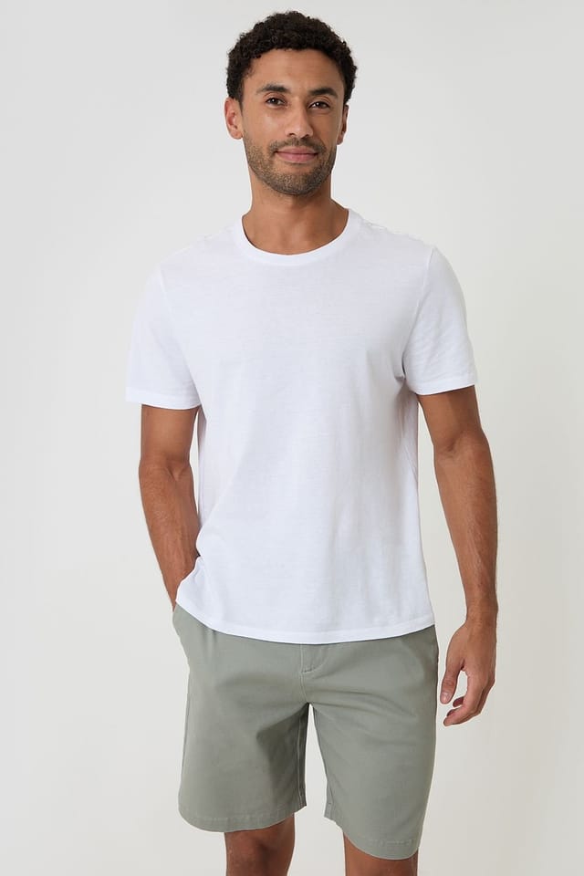 Threadbare Threadbare Men's Cotton 3 Pocket Stretch Chino Shorts in Pale Green - 3