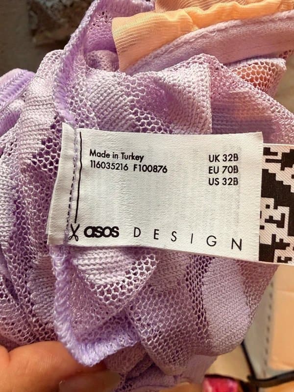 ASOS Design ASOS Design Olivia Oversized Spot Underwire High Leg Body in Lilac – Size S