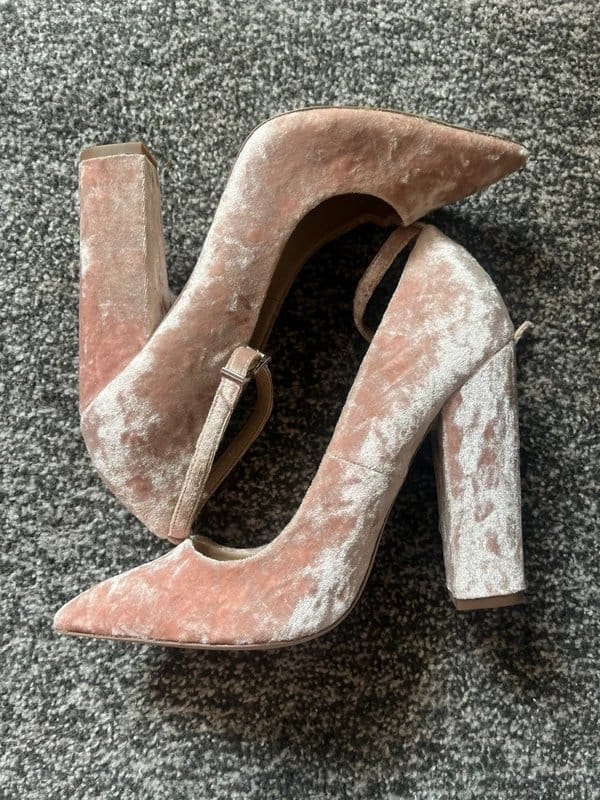 ASOS ASOS pink crushed velvet heels size 6 - 1