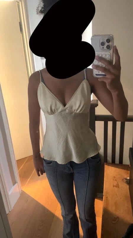 Bershka Yellow Silk Cami Top