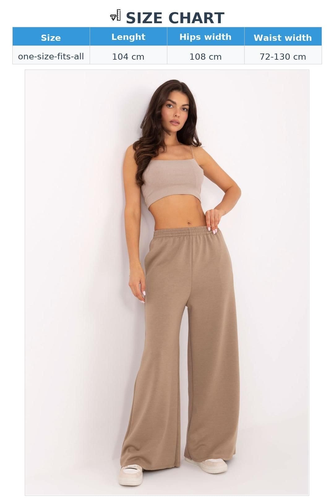 Love Lace Love Lace Women's High Waist Palazzo Sweatpants in Beige - 4
