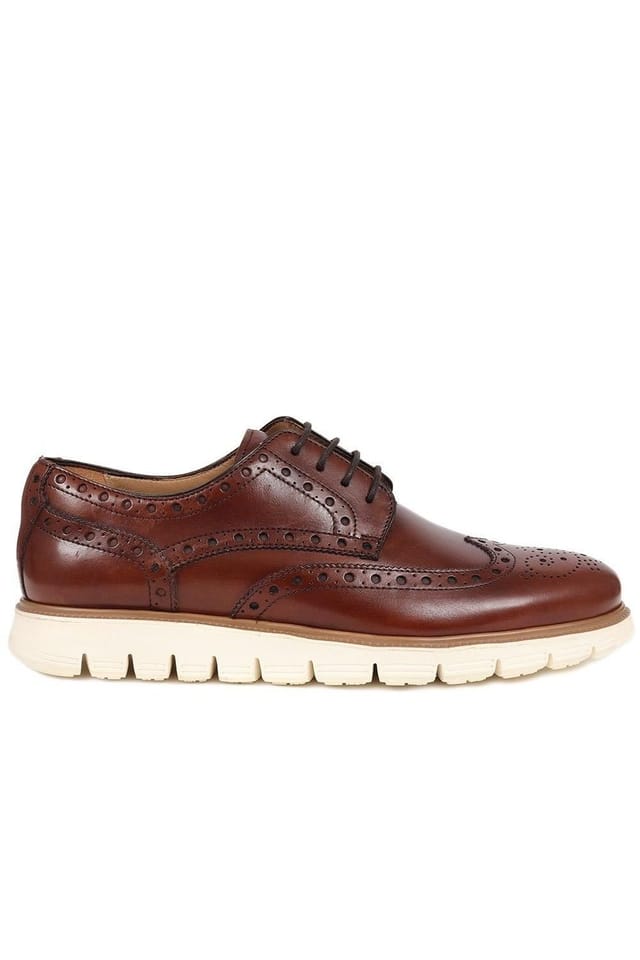 Jones Bootmaker Jones Bootmaker Men's LondonCity2 Brogue Derby Shoes in Light Brown - 2