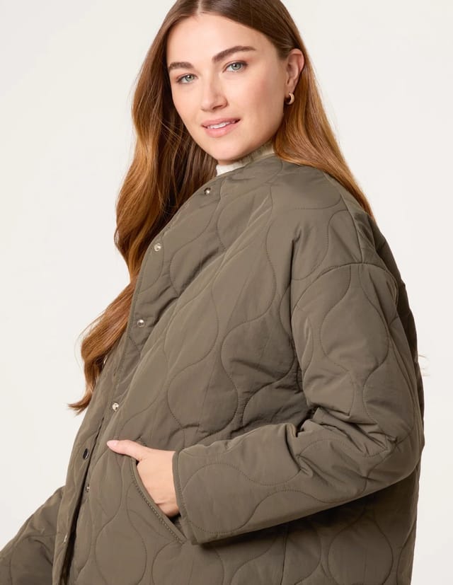 Blue Vanilla Button Front Quilted Jacket - 3