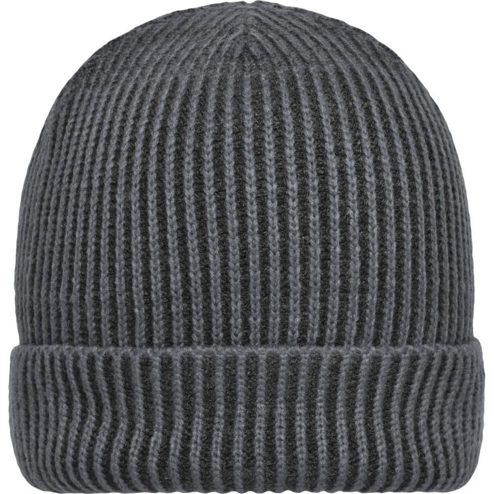 Myrtle Beach Myrtle Beach Men's Ribbed Beanie in Dark Grey