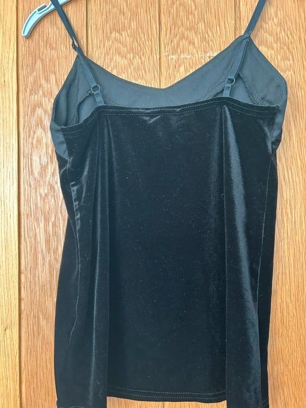 New Look Black Velvet Sleeveless Top