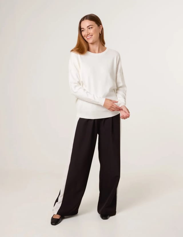 Blue Vanilla Plain Crew Neck Jumper - 2