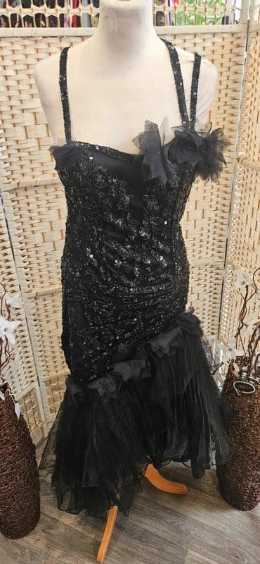 Tiffany Bling Tiffany Bling black sequin cocktail occasion dress y2k gothic - 1