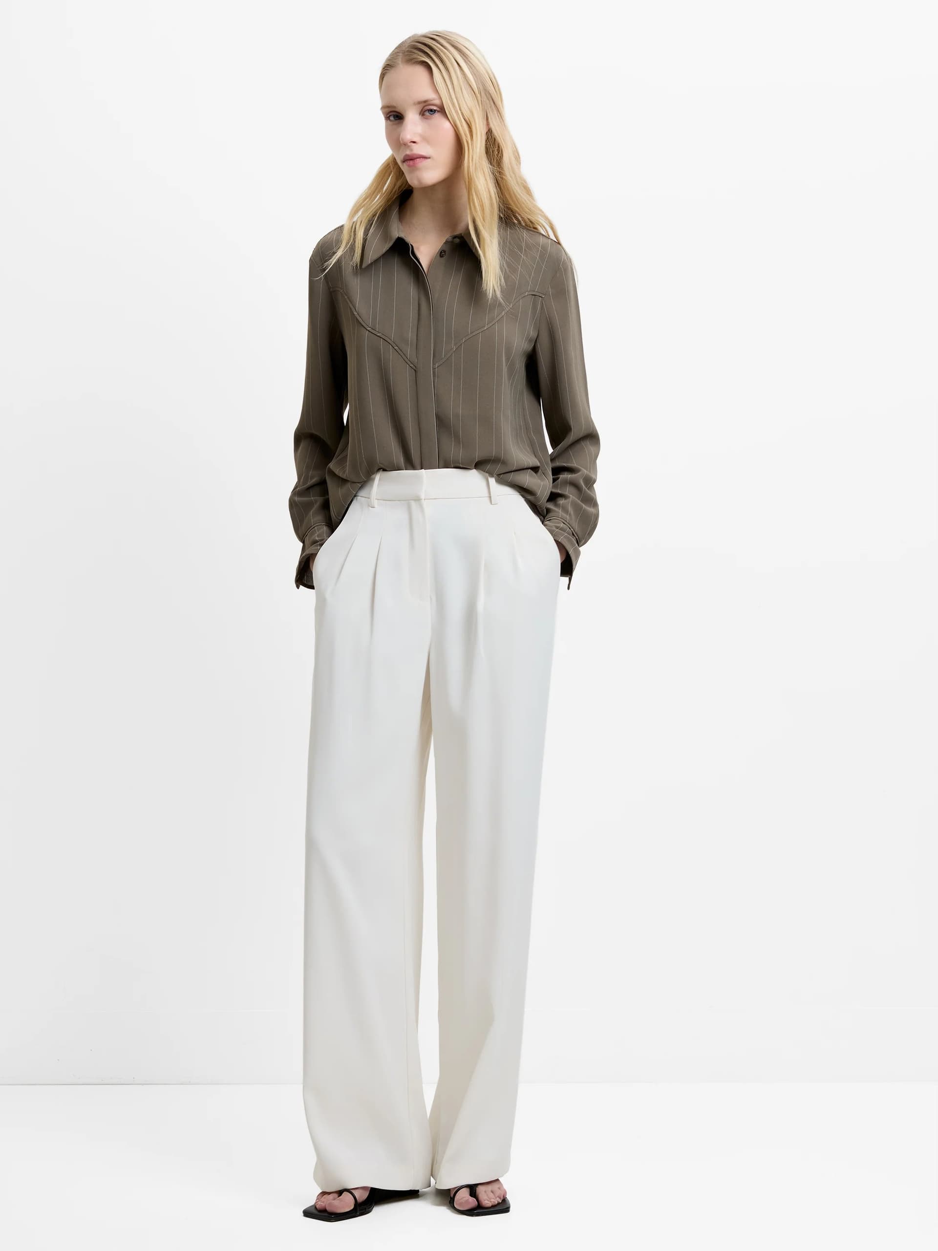 French Connection French Connection Cream Tailored Trousers