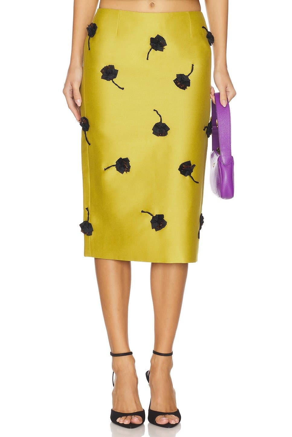 revolve Back Slit Straight Skirt