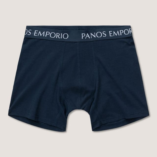 Panos Emporio Panos Emporio Men's Three pack base bamboo boxer in blue & red with elastic waist - 3