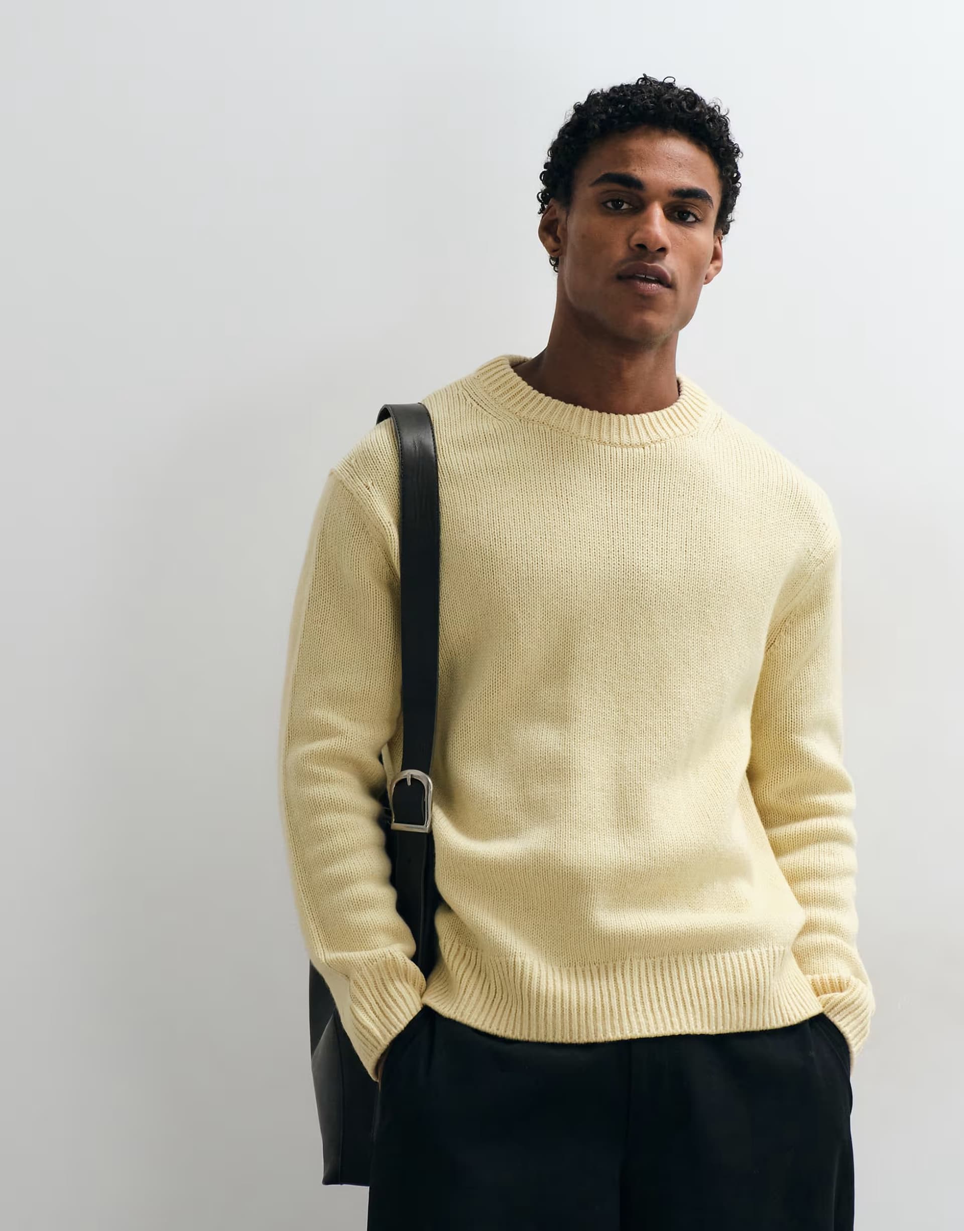 ASOS ARKET wool blend oversized jumper in light yellow