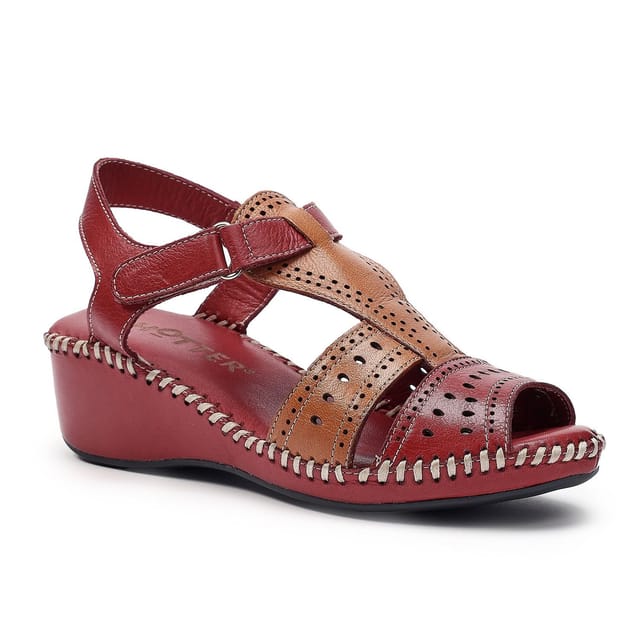 Hotter Hotter Women's 'Valletta' Wedge Sandals in Red - 2
