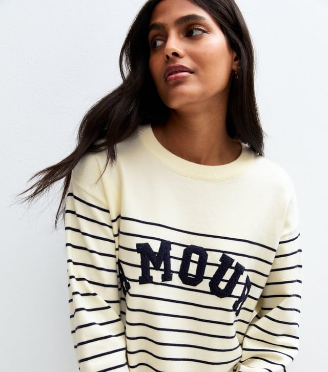 Blue Vanilla Women's Off White Amour Jumper Blue Vanilla New Look - 2