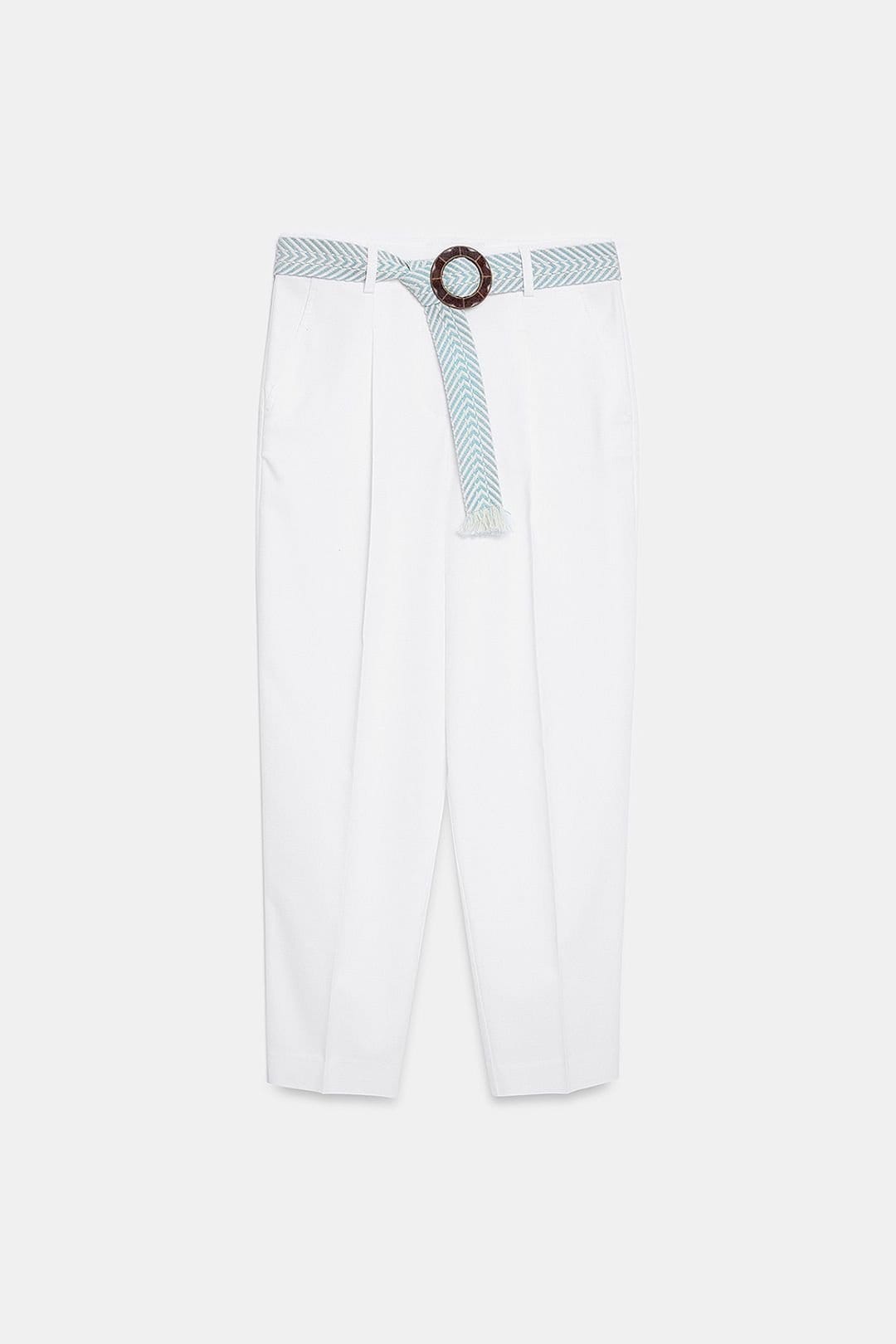 Dilvin Dilvin Women's Pleated Straight-Leg Crepe Trousers in White - 4