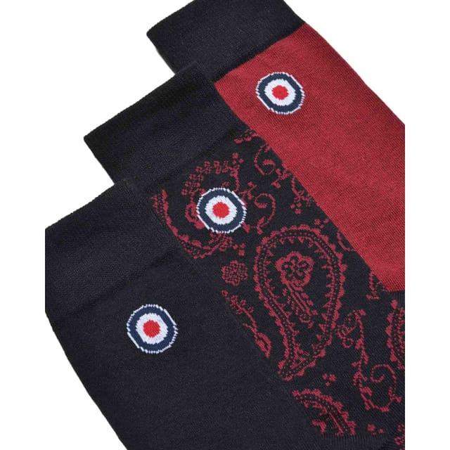 Lambretta Lambretta Men's Paisley Socks (Pack of 3) in Black - 3