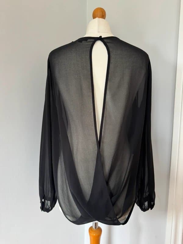 Topshop Topshop black chiffon crossover blouse top size 8- 12
