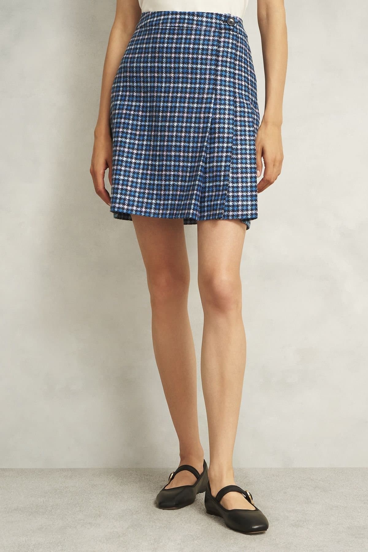 Hobbs London Hobbs London Women's Molly Kilt Skirt in Mid Blue