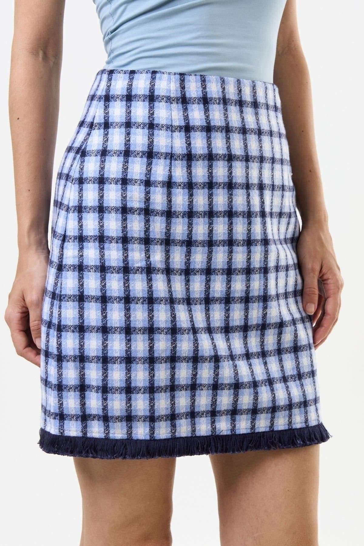 Louche Louche Women's Aubin Spring Tweed A-Line Mini Skirt - Blue