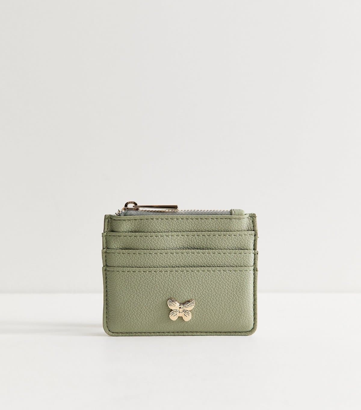 New Look New Look Light Green Faux Leather Butterfly Charm Cardholder