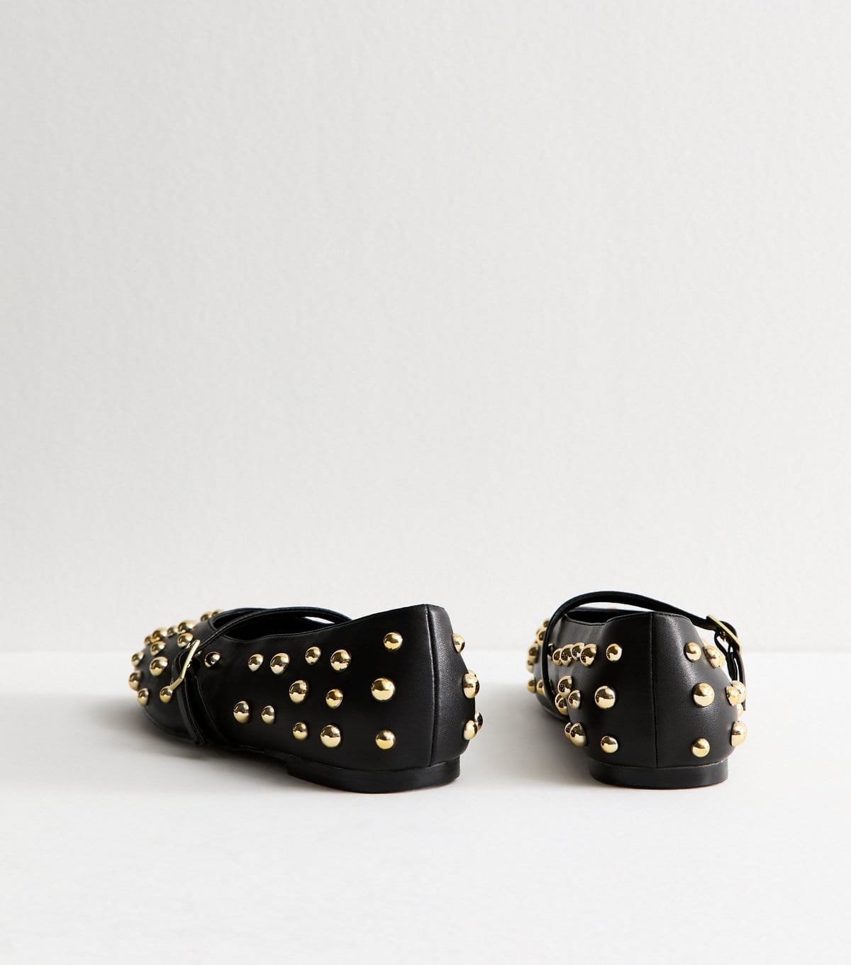 Public Desire Women's Black Elsie Faux Leather Studded Mary Jane Flats Public Desire New Look - 4