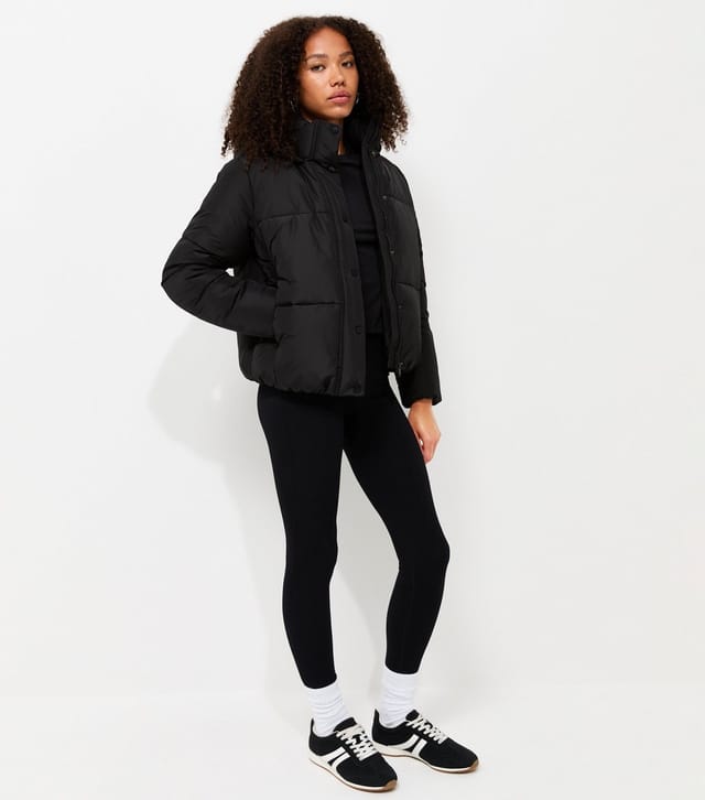 New Look Women's Black Hooded Crop Puffer Jacket New Look - 3