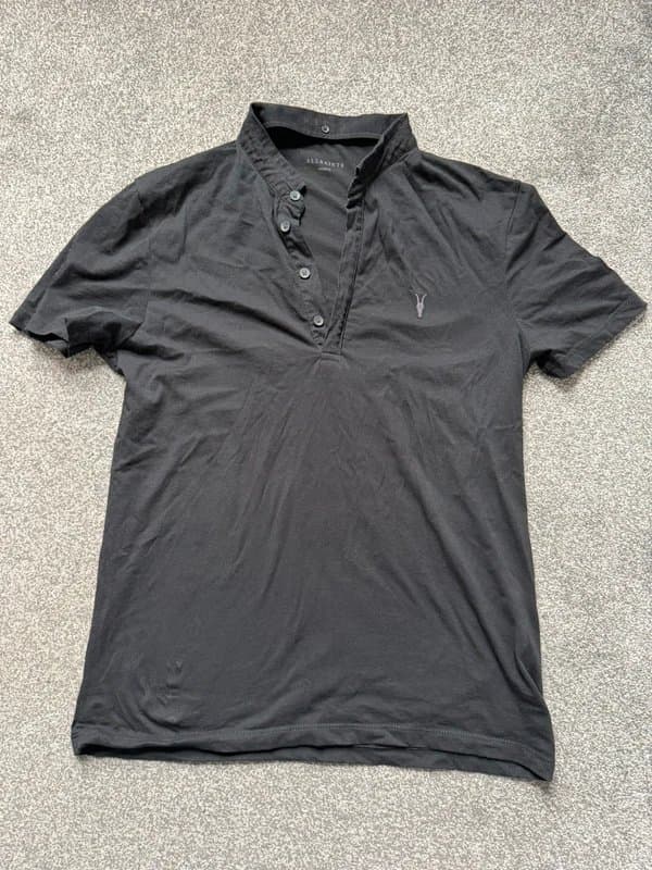 AllSaints AllSaints Men’s Black Polo Shirt – Size Medium – Brand New (No Tags)