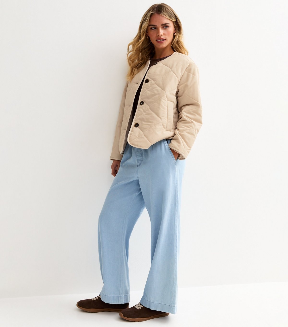 New Look Women's Petite Stone Soft Touch Quilted Jacket New Look - 3