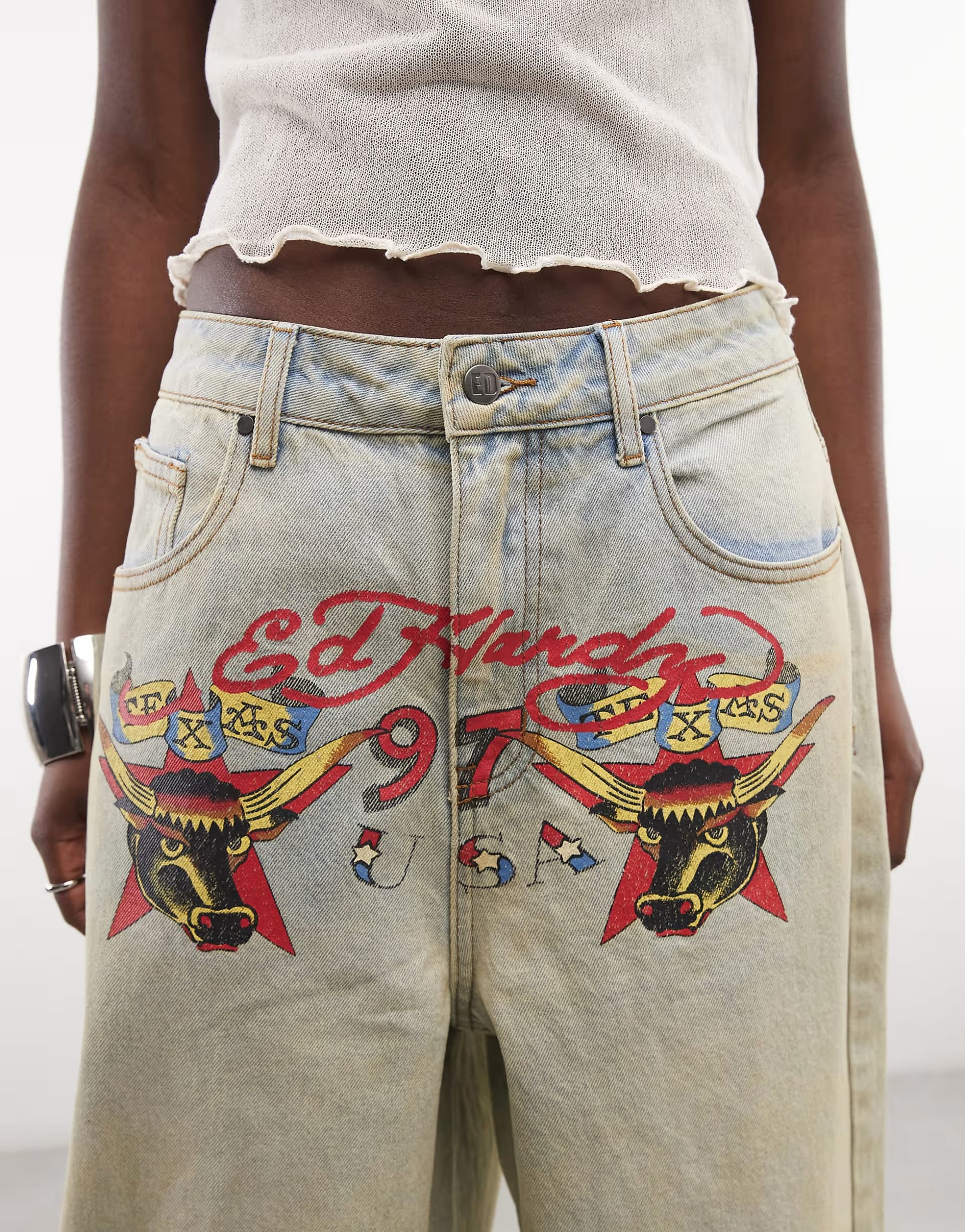 ASOS Ed Hardy Vintage Light Wash Jeans