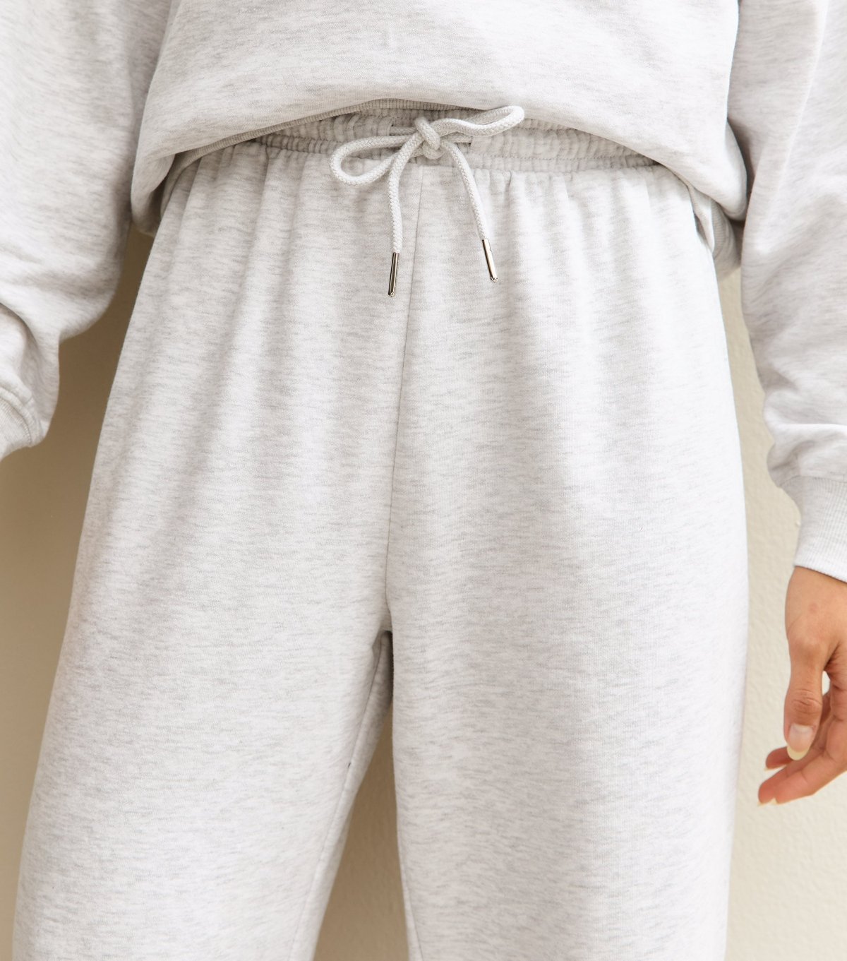 New Look Women's Grey Marl Drawstring Wide Leg Joggers New Look - 2