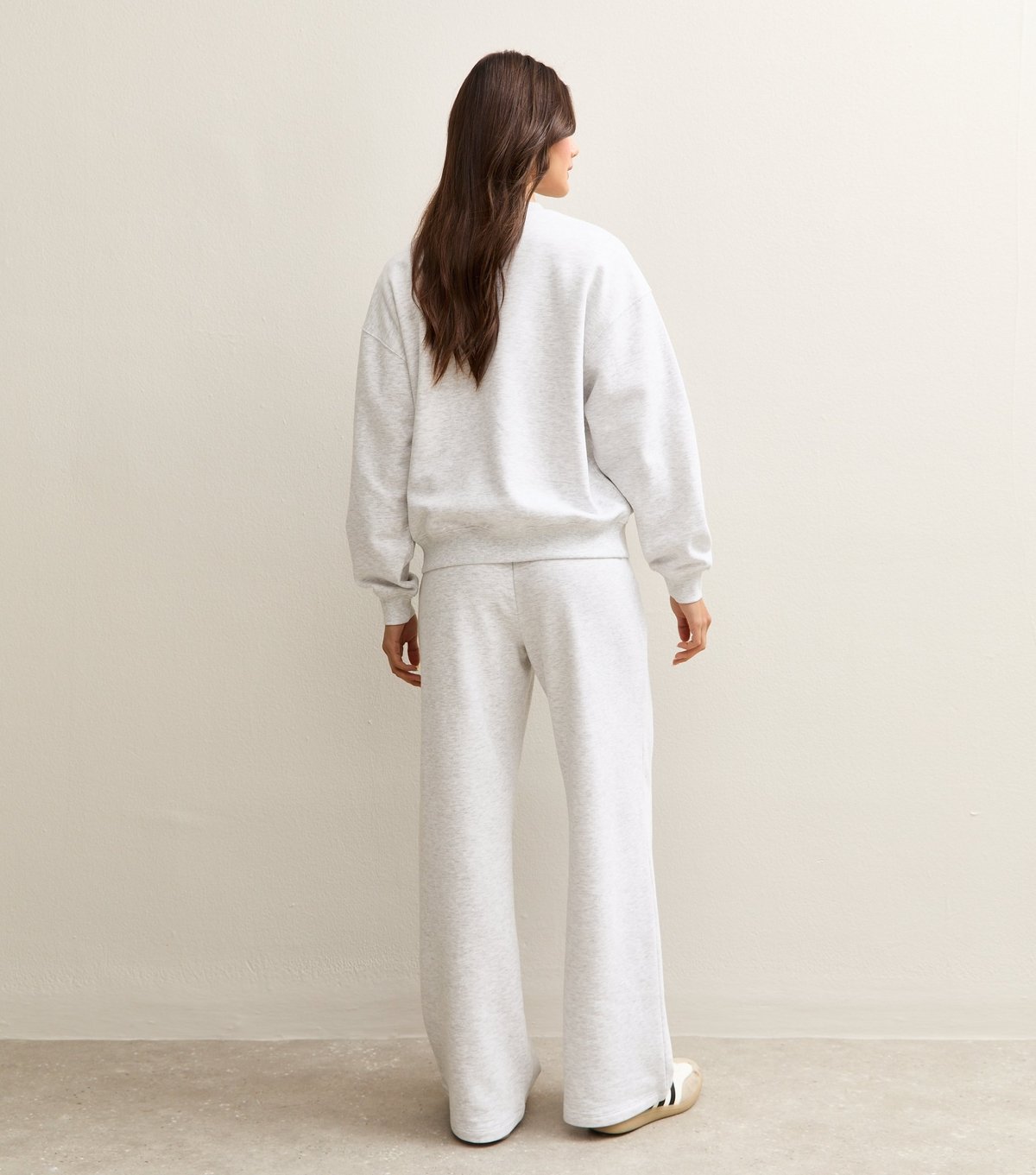 New Look Women's Grey Marl Drawstring Wide Leg Joggers New Look - 4