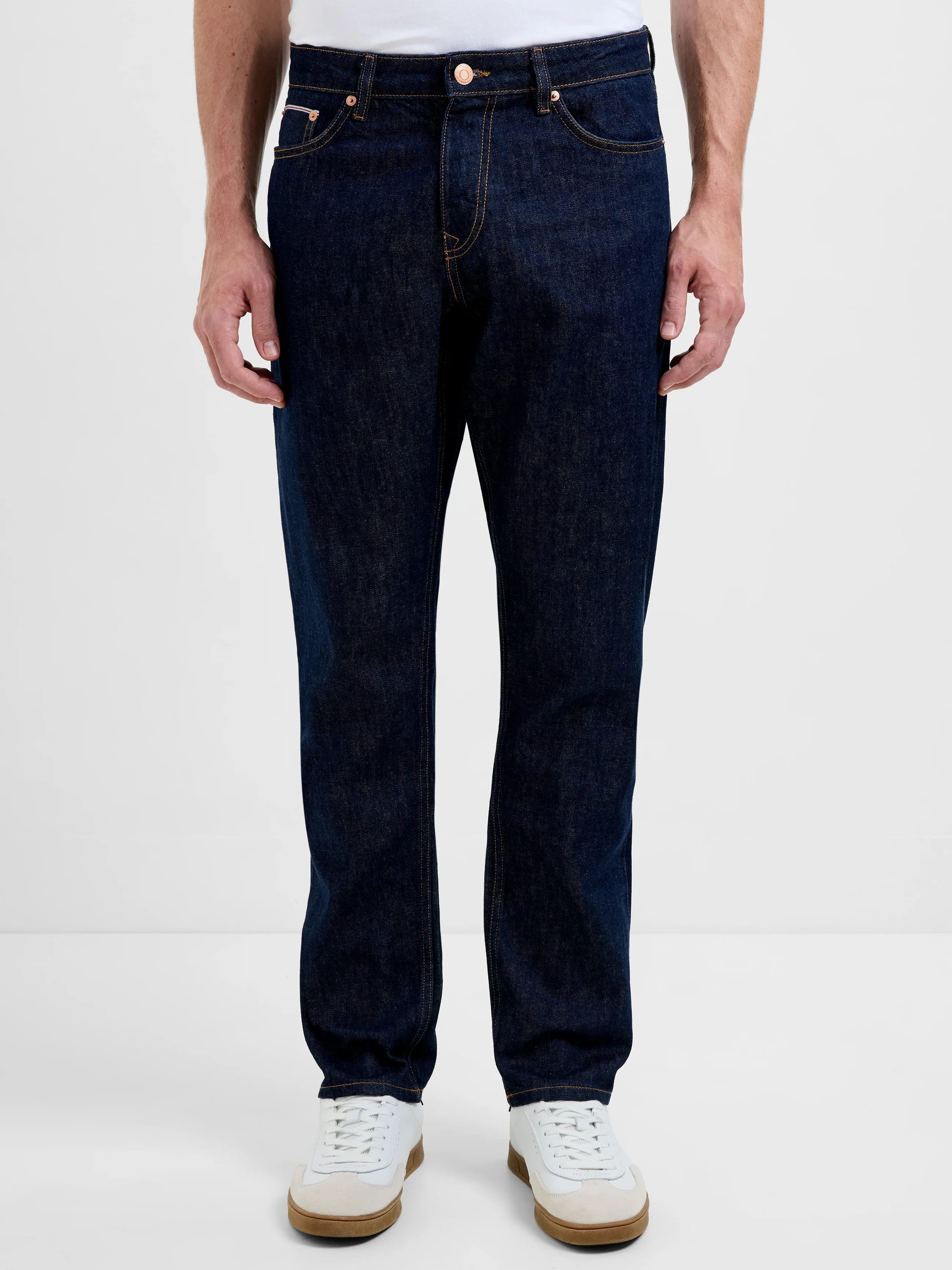 French Connection Indigo Blue Slim Fit Selvedge Denim Jeans