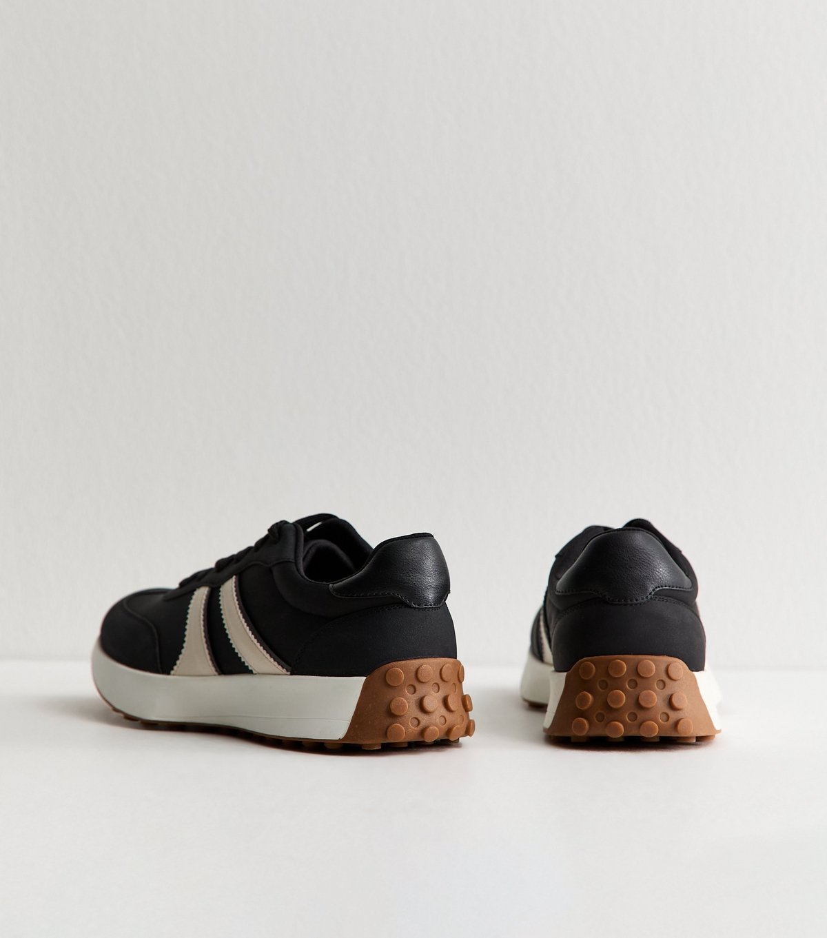 New Look Women's Black Faux Suede Side Stripe Sporty Trainers Vegan New Look - 4