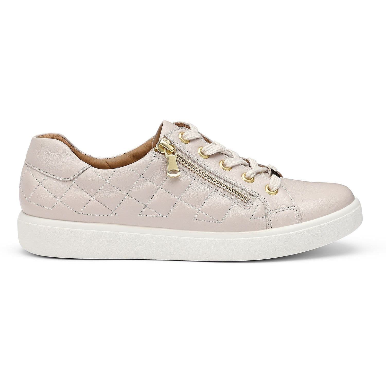 Hotter Hotter Women's 'Wonder' Quilted Trainers in Light Sand