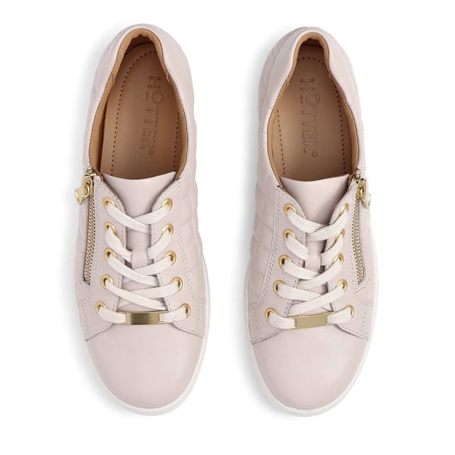 Hotter Hotter Women's 'Wonder' Quilted Trainers in Light Sand - 3