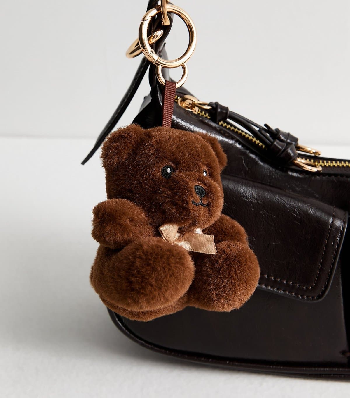 New Look Brown Plush Teddy Bear Bag Charm New Look